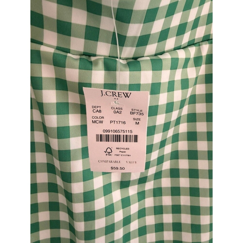 NWT J. Crew Green & White Gingham Check Skirt Skort **SIZE M** - Picture 5 of 8